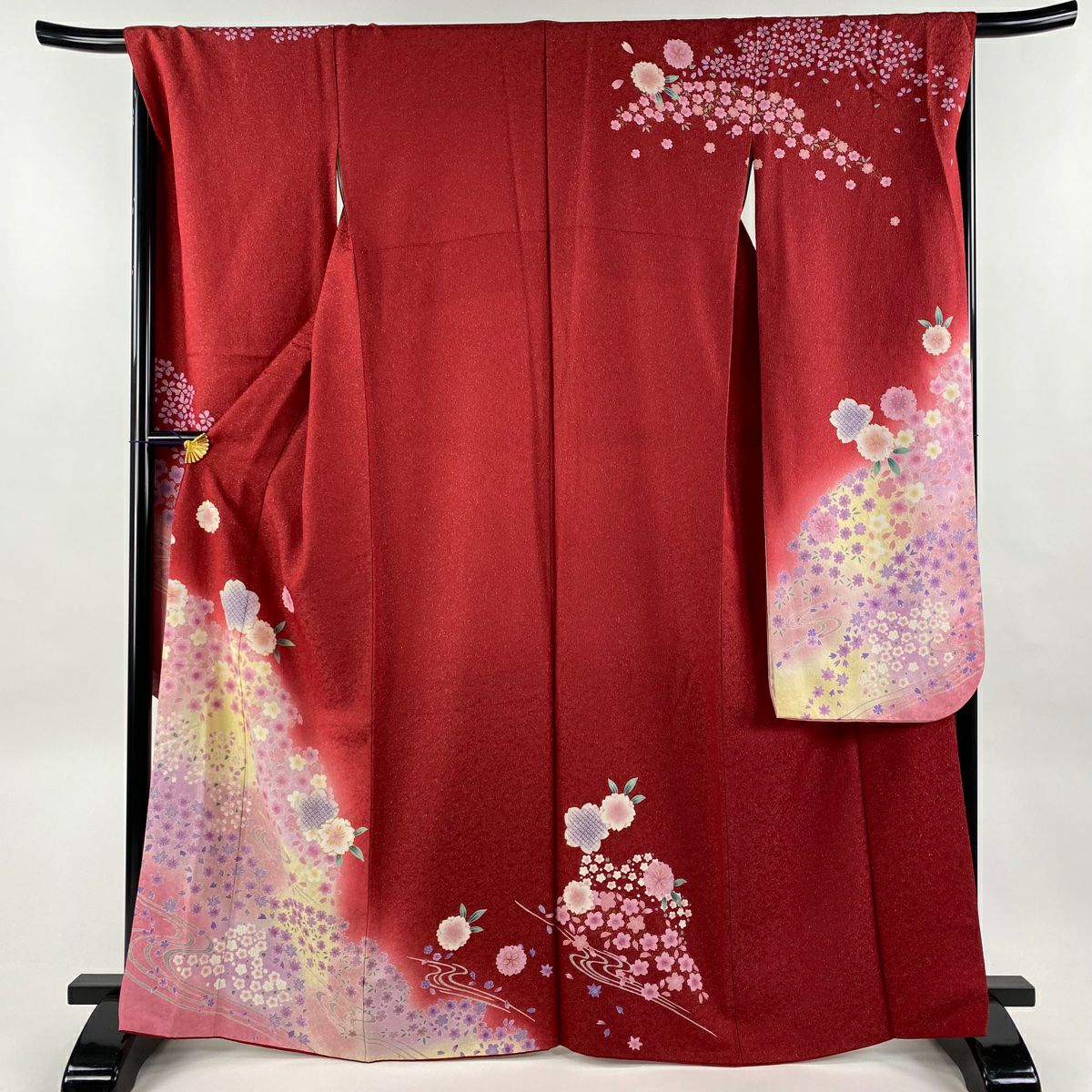 美品 正絹 着物“静寂にも明かりの元でも花開く唐花！”袋帯 S-26 美品 正絹 着物“静寂にも明かりの元でも花開く唐花！”袋帯 S-26