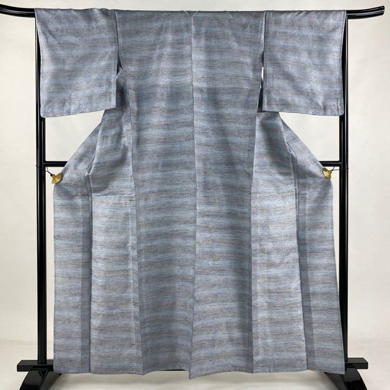楽天市場】【中古】 小紋 リサイクル 着物 正絹 袷 黒紺 グレー