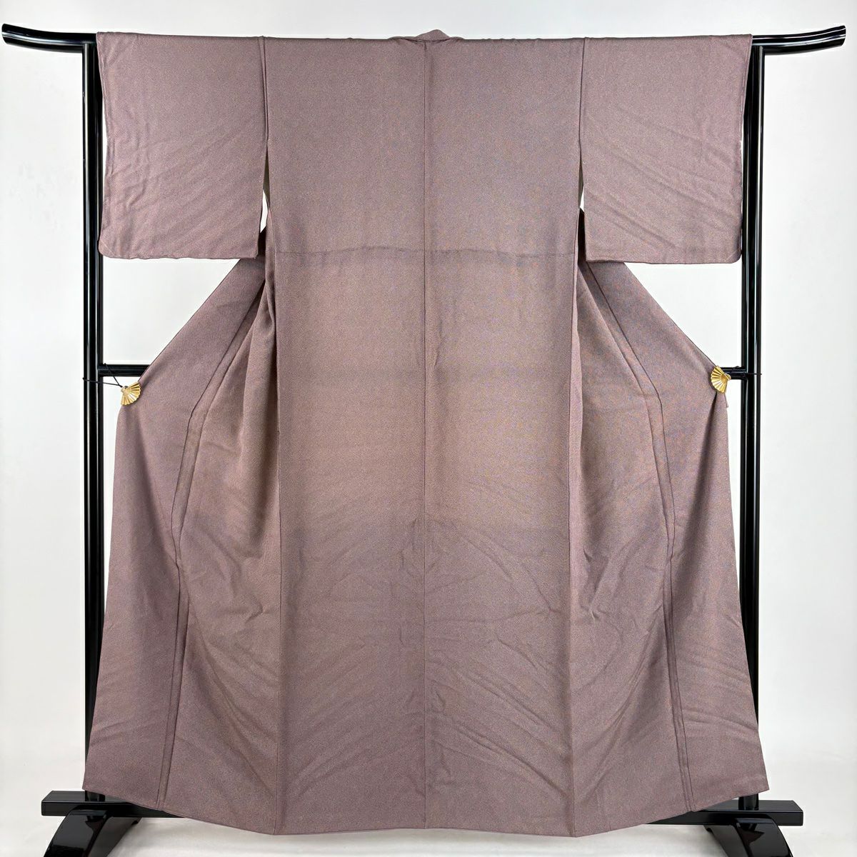 小紋 身丈160.5cm 裄丈67cm M 袷 紬地 幾何学模様 青灰色 正絹 秀品