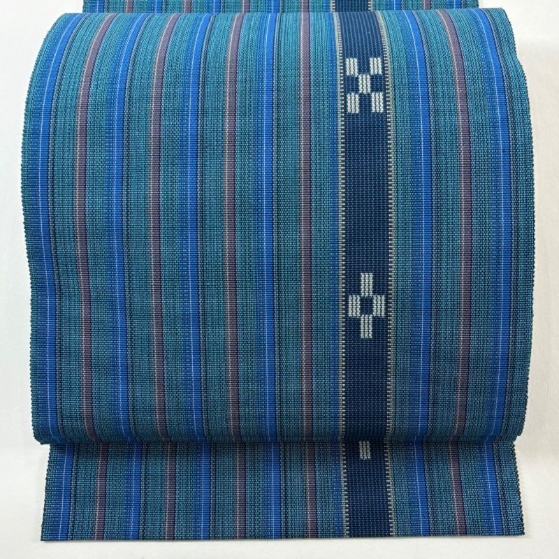 美品】 名古屋帯 逸品 証紙あり 八重山みんさー 松葉仕立て 八寸名古屋