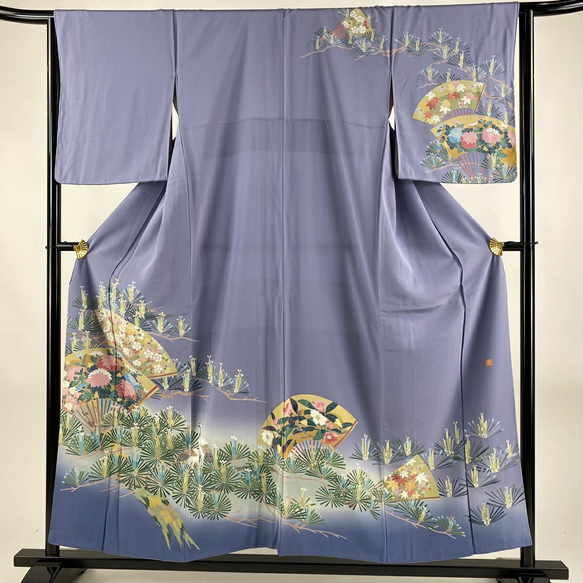訪問着 身丈163.5cm 裄丈65.5cm 正絹 美品 名品 わらっ 【中古】 