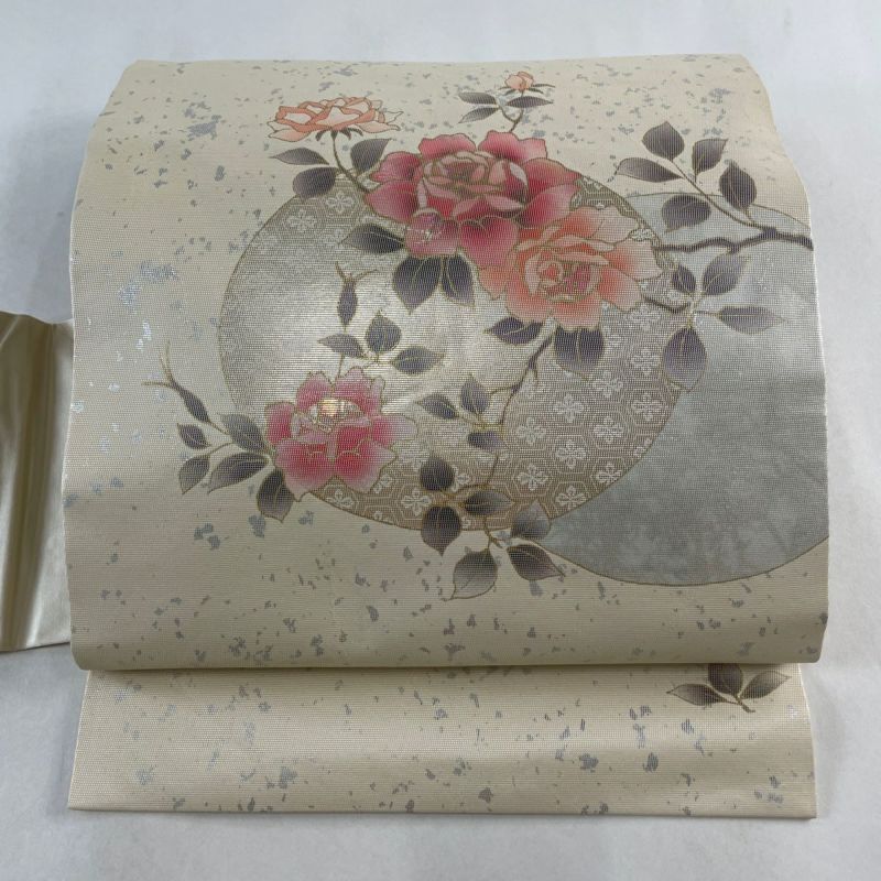 超希少 未使用 金襴 全通 丸帯 黄色 向日葵 逸品 貴重 骨董品