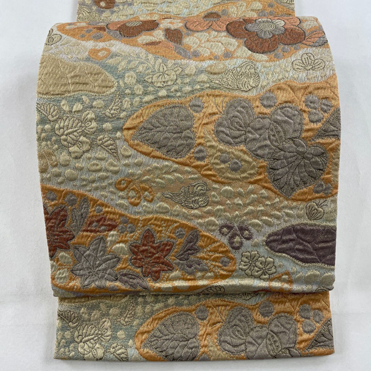 バイセル 着物 美品 名品 袋帯 金色 辻が花風 草花 金糸 銀糸 箔 バイセル 着物 美品 名品 袋帯 金色 辻が花風 草花 金糸 銀糸 箔