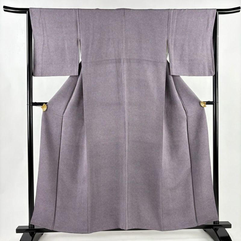 江戸小紋 身丈157cm 裄丈65cm M 袷 鮫 紫 正絹 秀品｜中古・古着