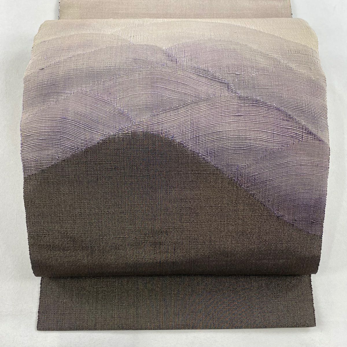 名古屋帯 美品 秀品 草花 つくし 箔 花香織 灰緑 正絹 【中古】（袋帯  