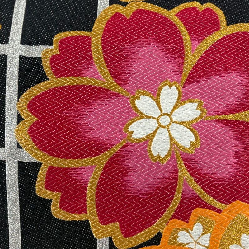 407ag48◎七五三 7歳 全通袋帯 ハーフ成人式 梅 ラメ糸 銀糸◎美品 1APY216000-318x424.jpg