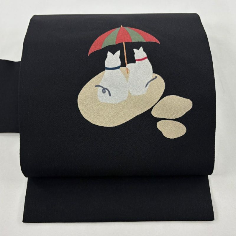 ⑥⑨⑨猫 ハート 名古屋帯 正絹 美品】 名古屋帯 逸品 猫 ハート 薄緑 正絹 【中古】 - メルカリ