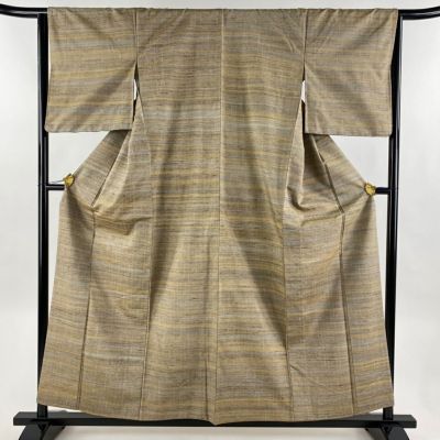 着物 中古 正絹 紬地 単衣 しょうざん 身丈156cm M A1044-13