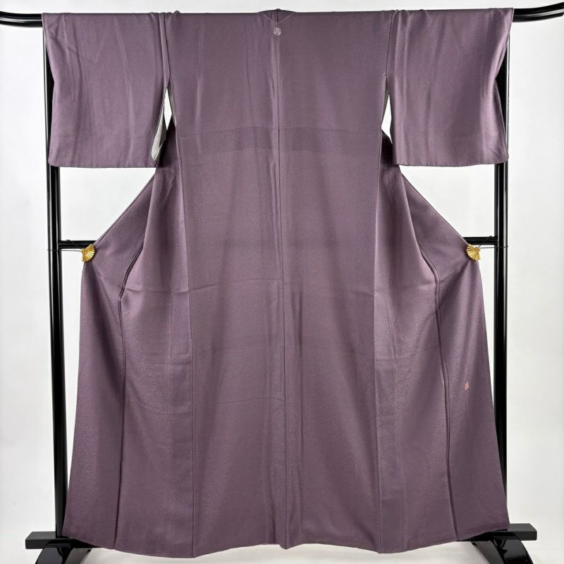 美品】 江戸小紋 身丈160cm 裄丈68.5cm L 袷 落款あり 鮫文様 灰紫