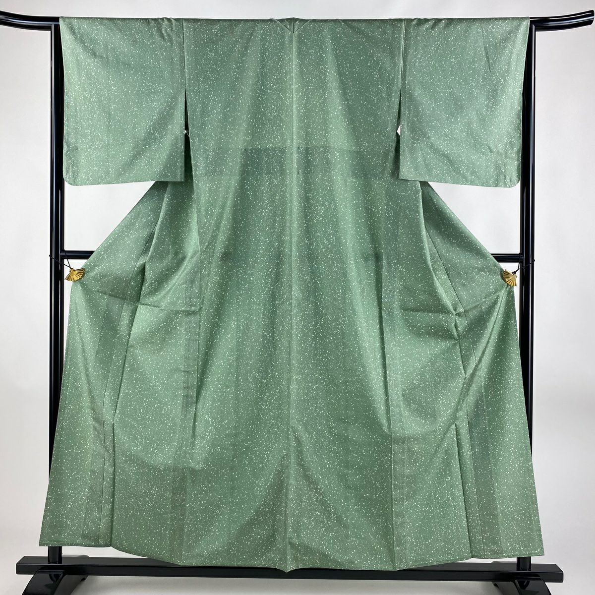 小紋 身丈159cm 裄丈69cm L 単衣 地紋 幾何学模様 白 正絹 秀品 小紋 身丈159cm 裄丈69cm L 単衣 地紋 幾何学模様 白 正絹 秀品
