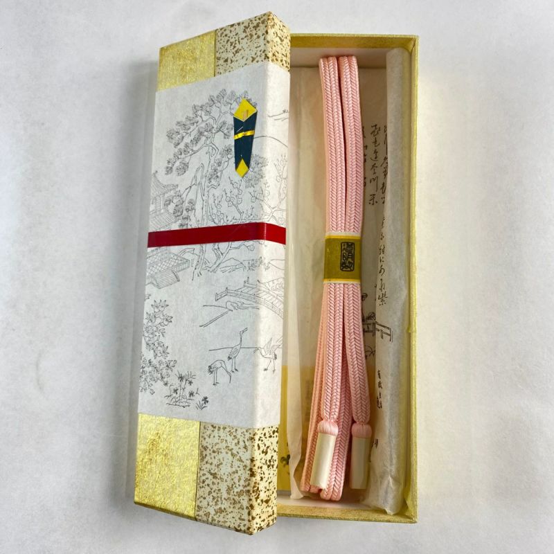 帯締め 美品 名品 無形文化財 有職組紐 道明 ピンク 正絹 和装小物 