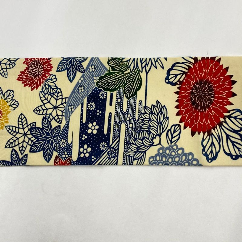 名古屋帯 優品 菊 ヱ霞 薄黄 正絹｜中古・古着・リサイクル着物