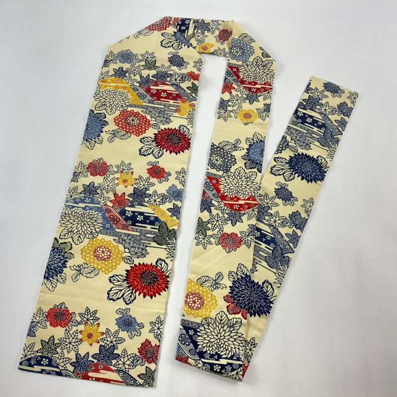 名古屋帯 優品 菊 ヱ霞 薄黄 正絹｜中古・古着・リサイクル着物