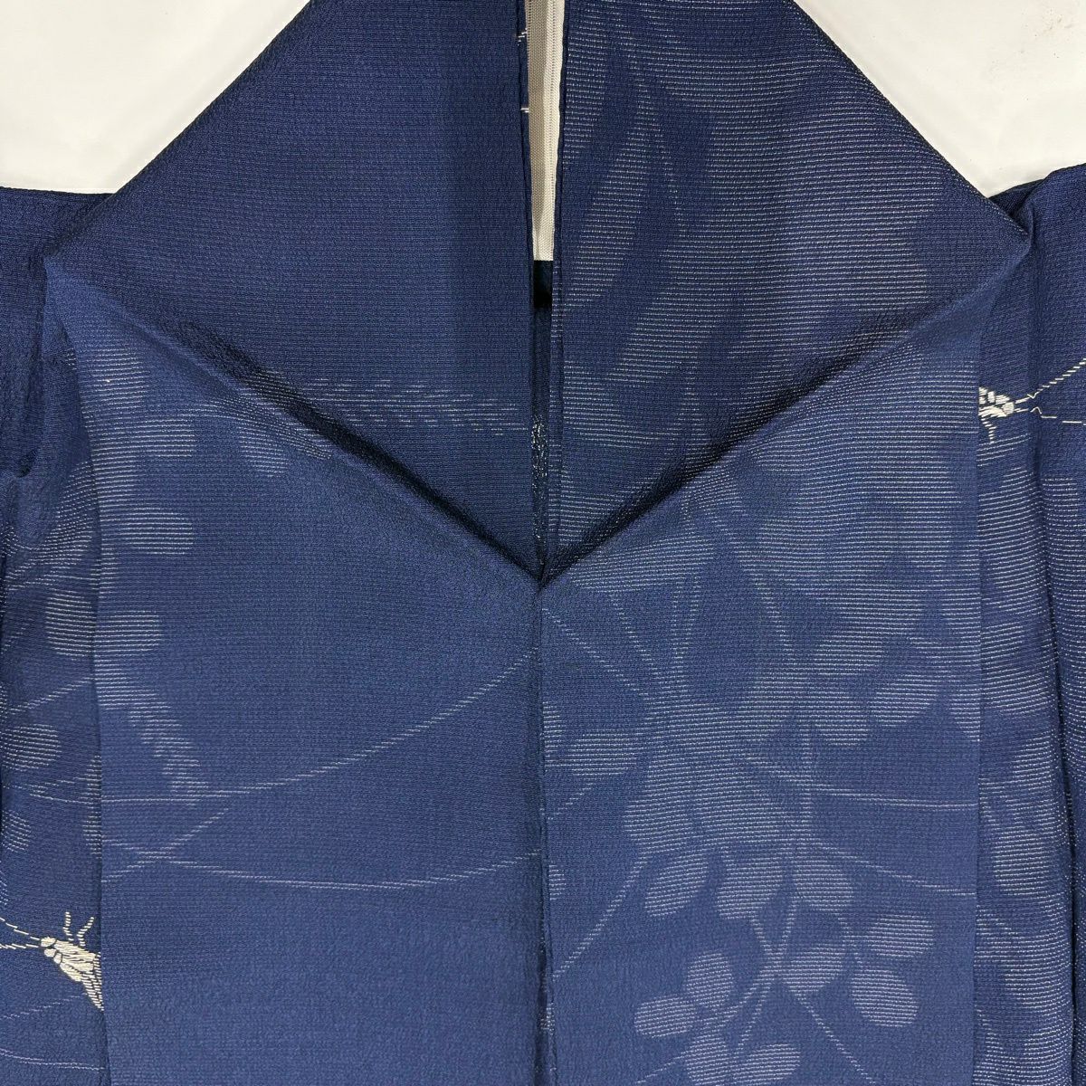 単衣　紬　着物　小紋　フルセット　正絹　紺　しつけ糸　トールサイズ　B1 単衣 紬 着物 小紋 フルセット 正絹 紺 しつけ糸 トールサイズ B1