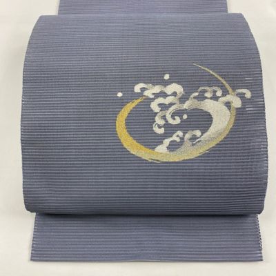 正絹 フォーマル 絽綴夏帯 名古屋帯 波頭 パールトーン加工済 Kisste 夏帯 名古屋帯 夏 夏名古屋帯 正絹 新品 九寸名古屋帯