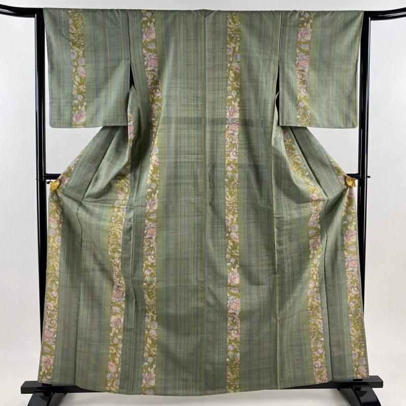 ☺*︎様 未使用近い　美品　単衣　紬　小紋　フルセット　身丈153 裄丈64 ☺*︎様 未使用近い 美品 単衣 紬 小紋 フルセット 身丈