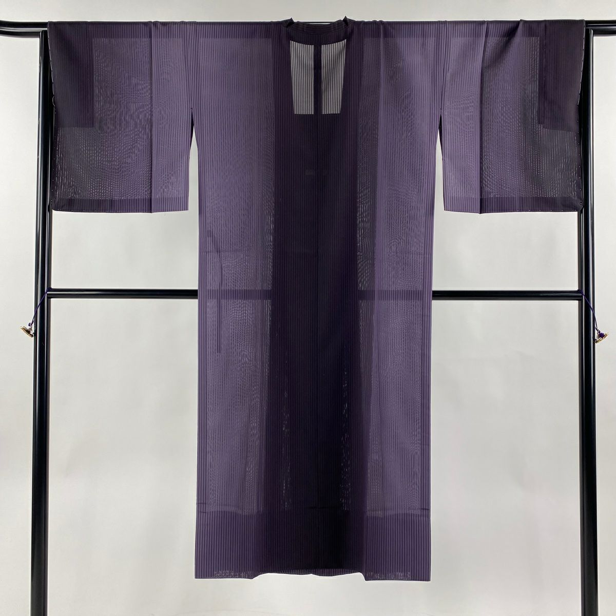 在庫一掃】 道行 身丈130.5cm 裄丈63.5cm S 菱 茶紫 正絹 美品 逸品  