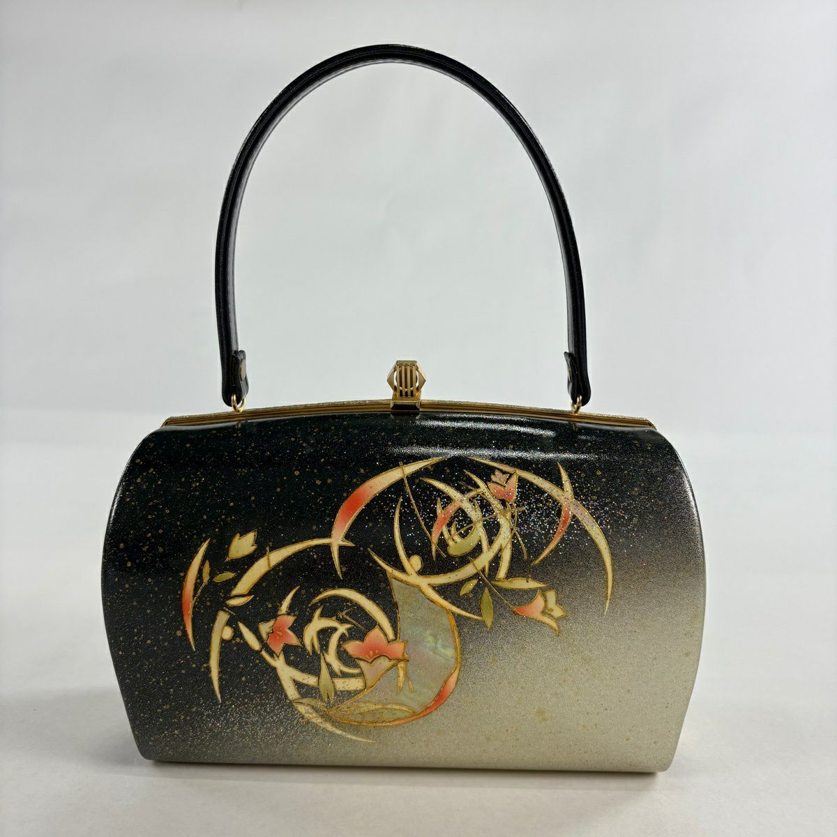 美品】和装バッグ 優品 セミフォーマル 桜 花びら 金銀色 金色 和装