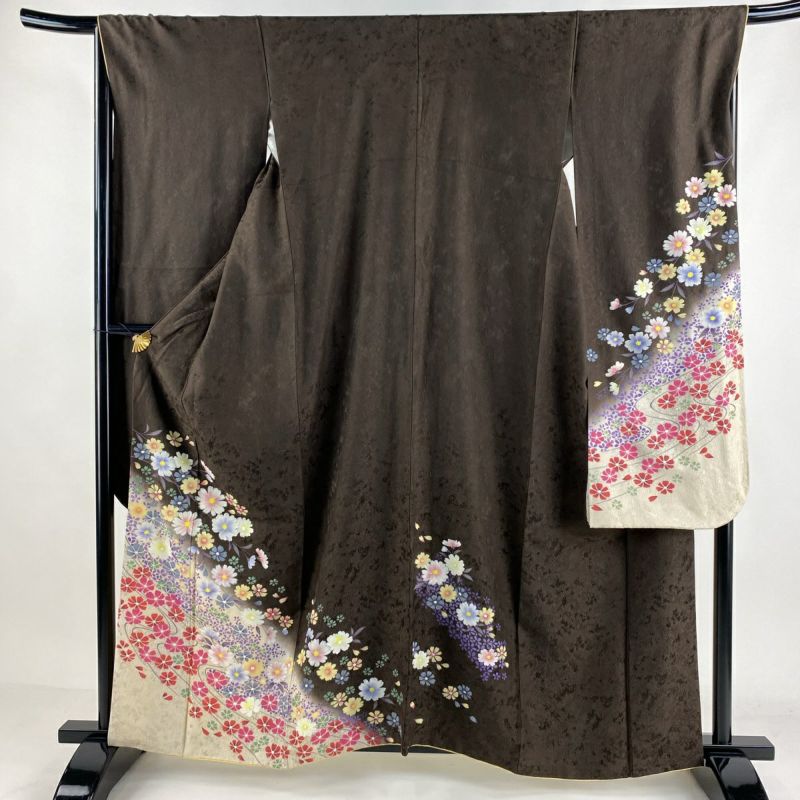 訪問着フルセット 鈴乃屋扱い 草花文 袷 身丈身丈158.5cm裄丈63.5