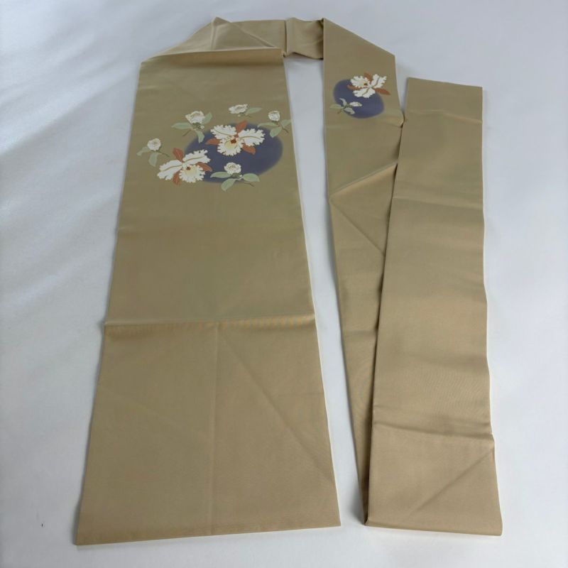 名古屋帯 美品 秀品 草花 金糸 金彩 ベージュ 正絹｜中古・古着