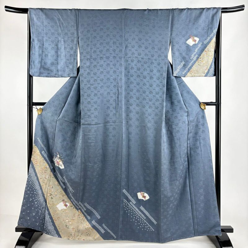 訪問着フルセット 鈴乃屋扱い 草花文 袷 身丈身丈158.5cm裄丈63.5