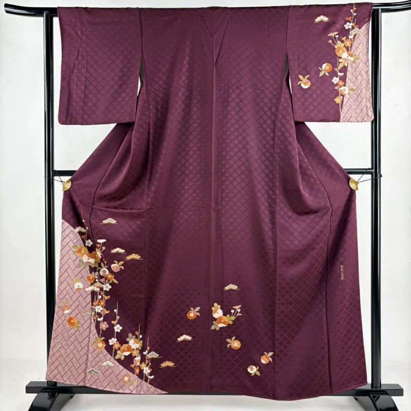 楽天市場】夏物 訪問着 着物 正絹 単衣 駒絽 白地 花 桜 菊 梅