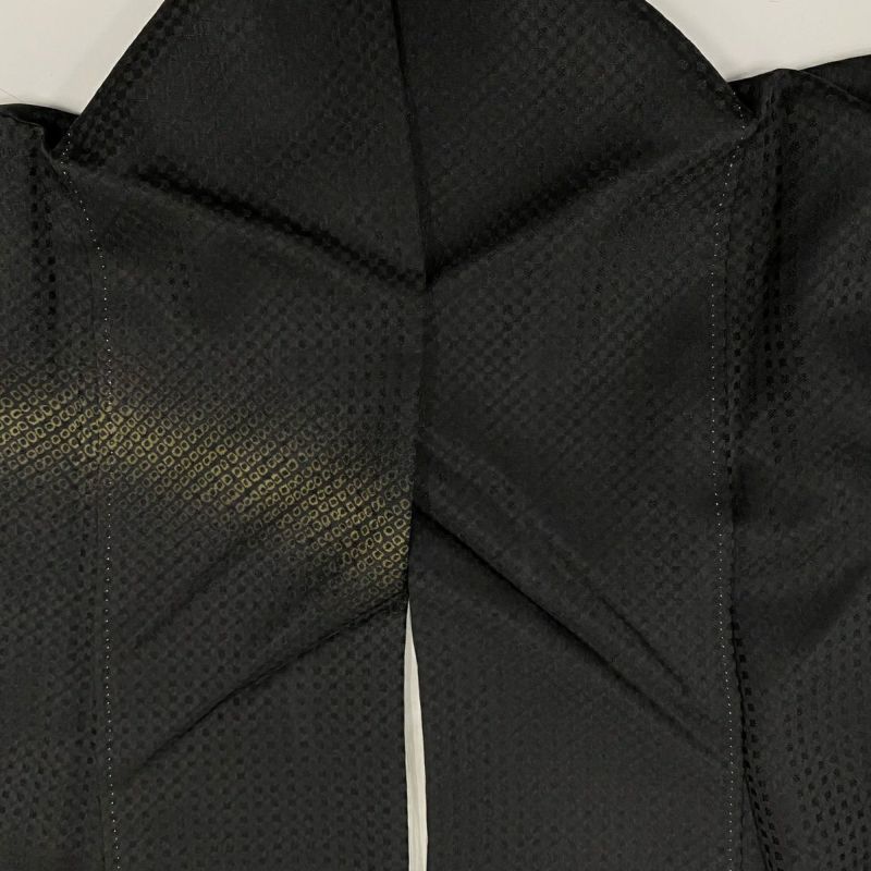 袷 紬 霞模様 裄66.5cm 変わり織 正絹