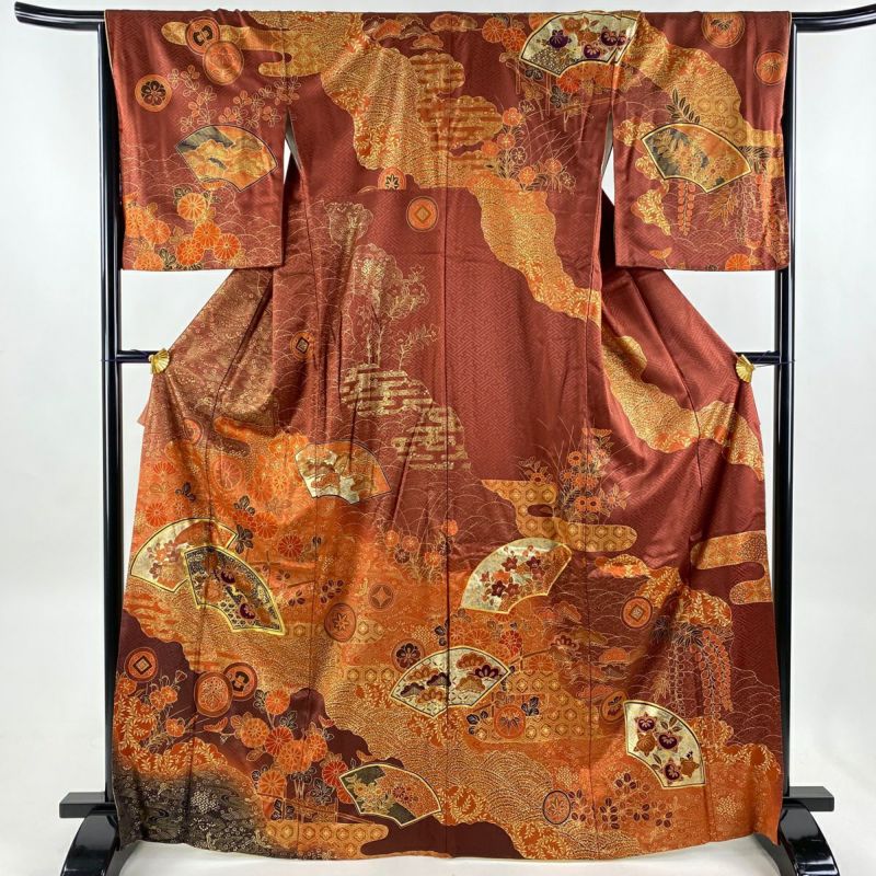 正絹　上質な訪問着　花にか金箔　袷　裄69 正絹上質な訪問着花にか金箔袷裄69 【染め分け】正絹 訪問着