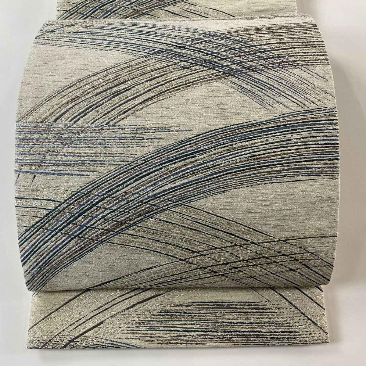 50%OFF 【美品】袋帯 名品 夢みやび 華文 七宝 銀通し 灰白 六通 正絹