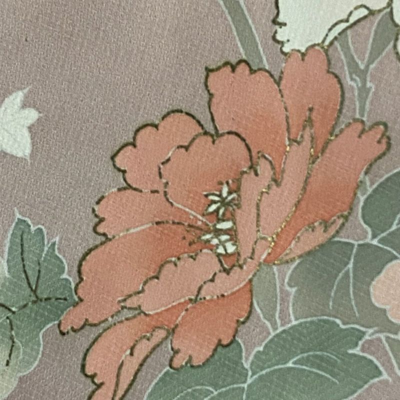 ［3917］訪問着 美品 草花 金彩 ぼかし 反端付 正絹 着物 袷 3943］訪問着 美品 霞草花文 ぼかし 金彩 正絹 着物 袷