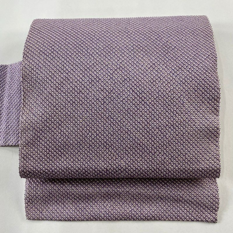 【日本限定モデル】 名古屋帯 秀品 正絹｜中古・古着 薄紫 絞り 幾何学模様 着物・浴衣