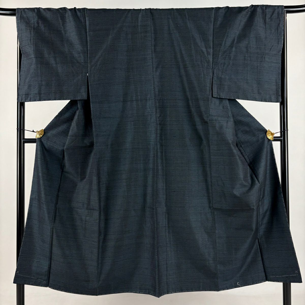 美品】 男着物 身丈149.5cm 裄丈73.5cm L 袷 アンサンブル 紬 亀甲絣