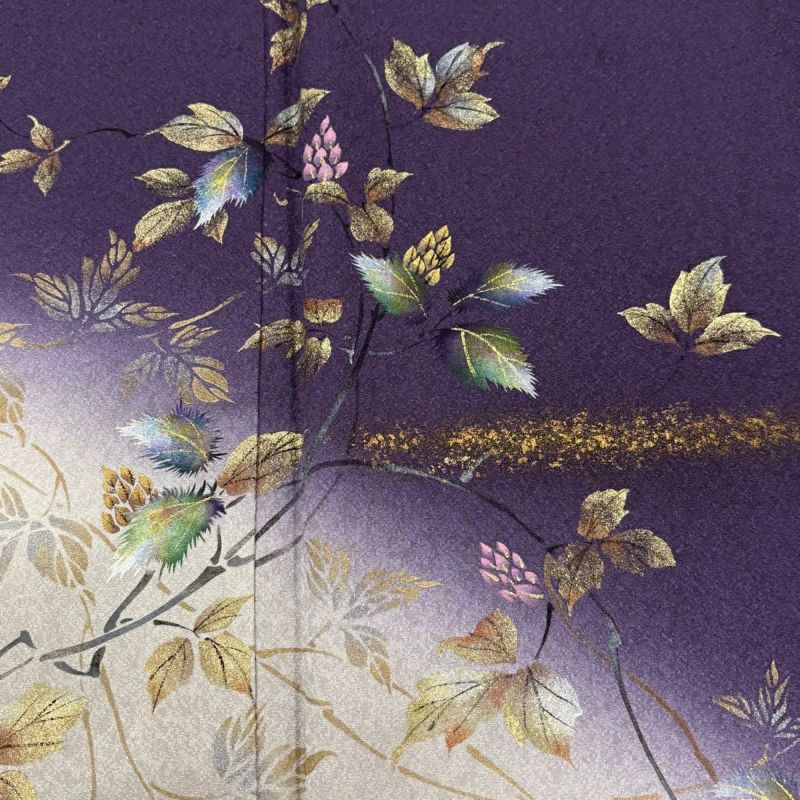 付下げ 身丈155cm 裄丈61.5cm S 袷 やまと 落款あり 枝花 霞 金彩