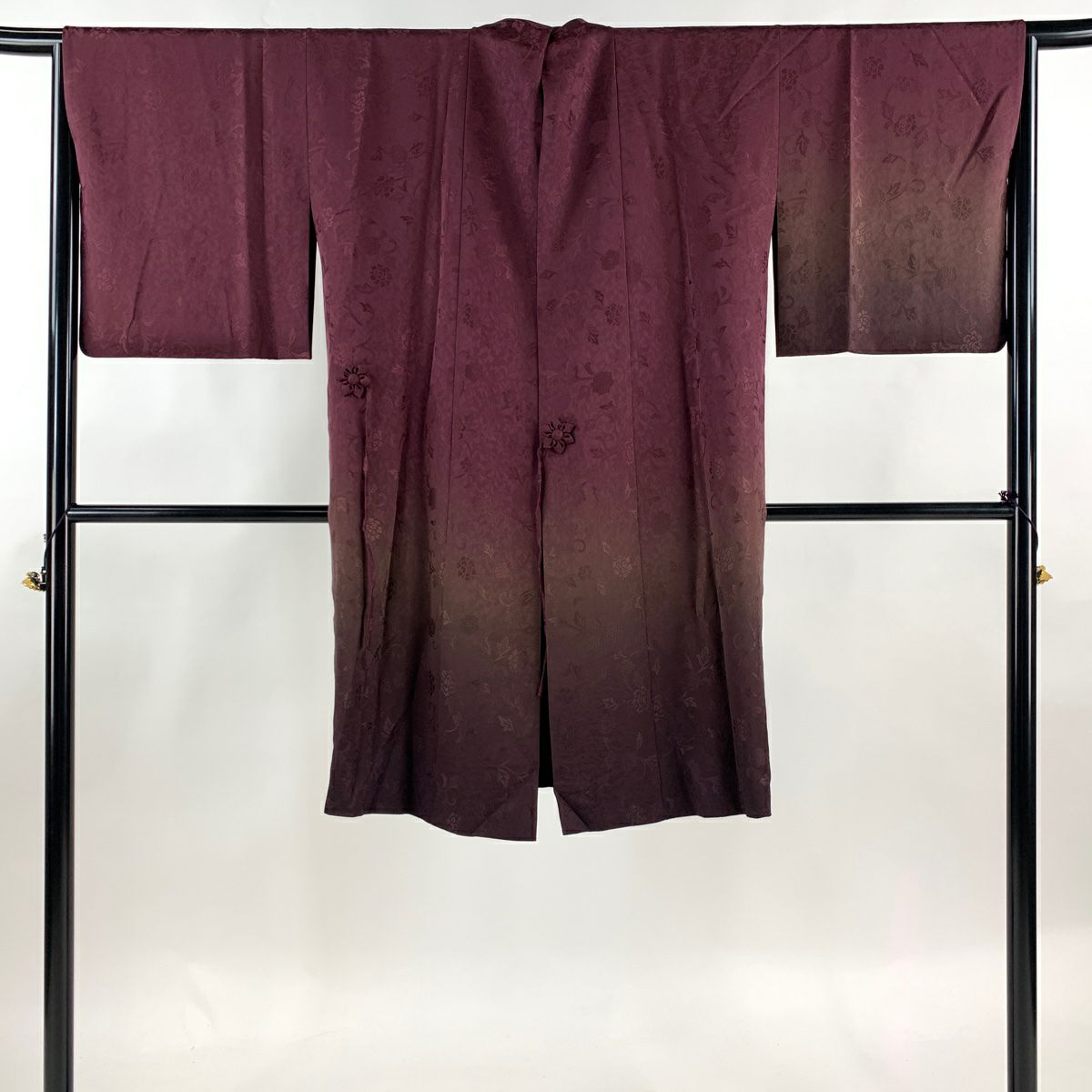 要事前確認 道中着茶ワイン裄65cm身丈105cm3240ryam