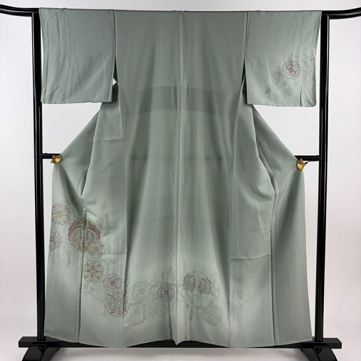 訪問着 身丈154cm 裄丈62cm S 袷 落款あり 梅 菊 染め分け