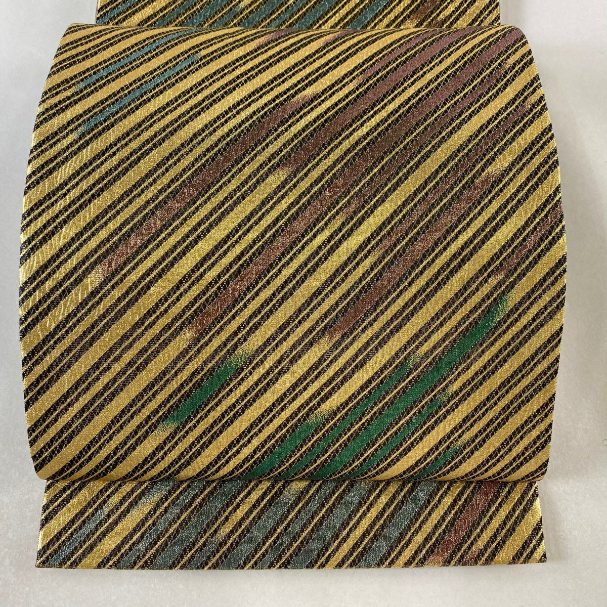 袋帯 美品 秀品 草花 箔 銀色 六通 正絹｜中古・古着