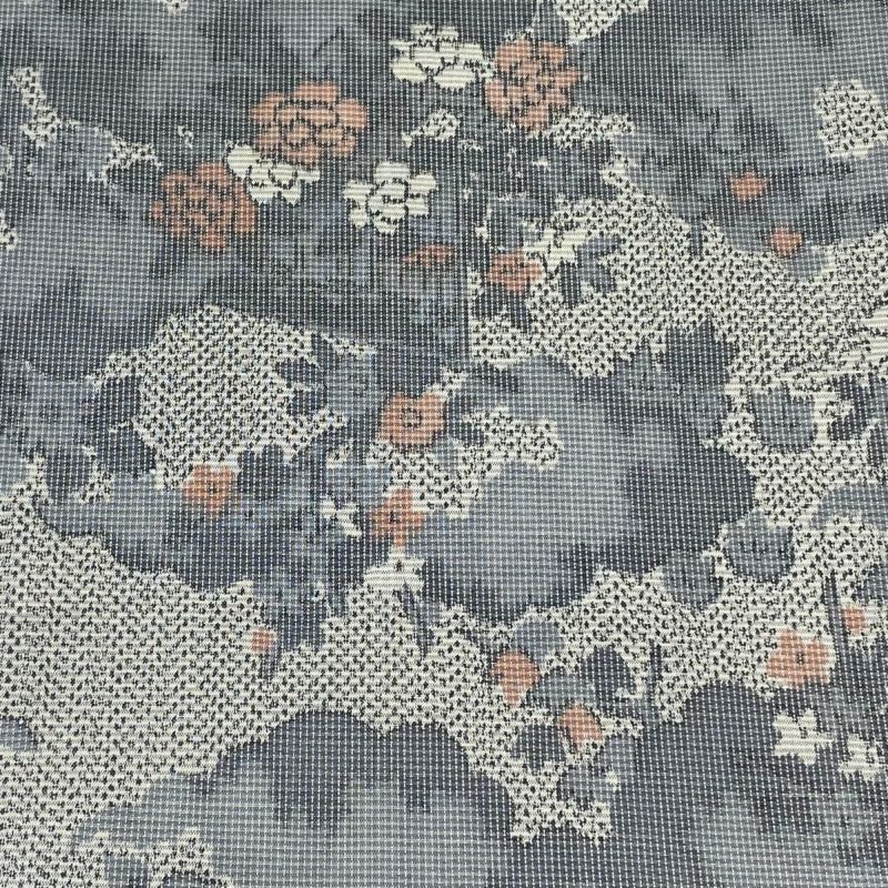 新品未使用 美品 名品 葡萄 灰色 正絹