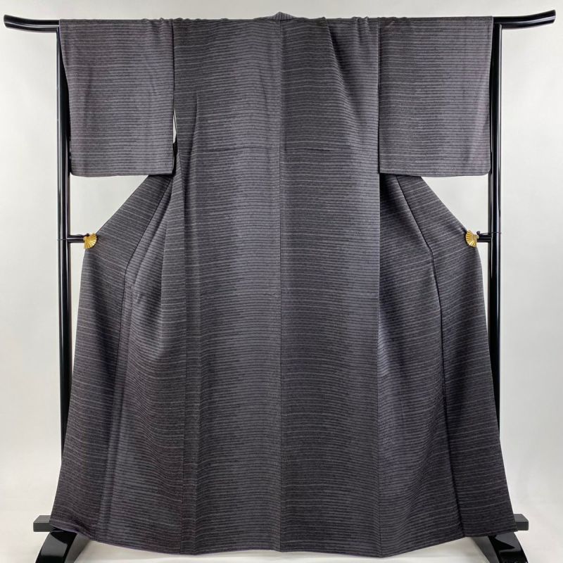 美品】紋紗 裄67㎝ 身丈164㎝ 濃パープル - メルカリ