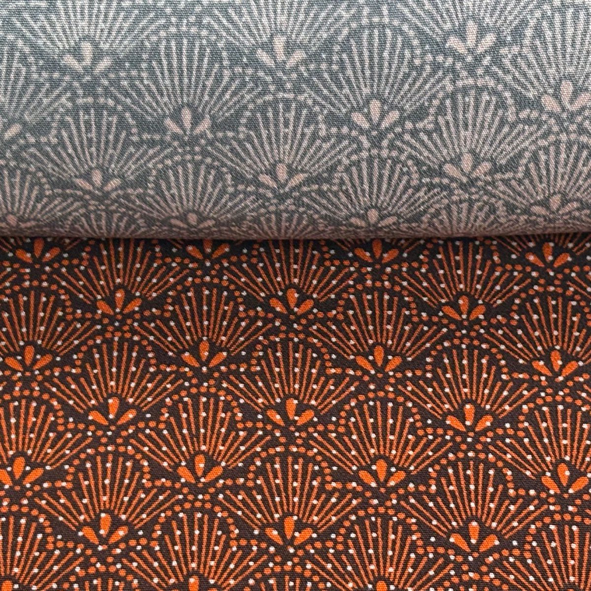 反物 秀品 小紋 若松梅 菱 朱色 正絹｜中古・古着・リサイクル着物通販