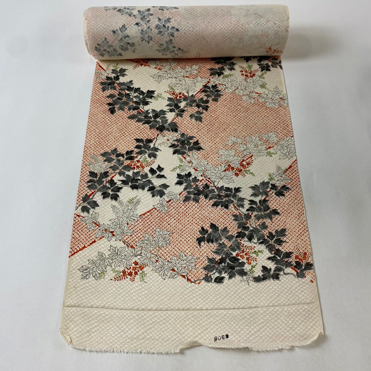 振袖 未仕立て品 仮絵羽 金駒刺繍 金彩加工 紋意匠 扇 雲 古典 正絹
