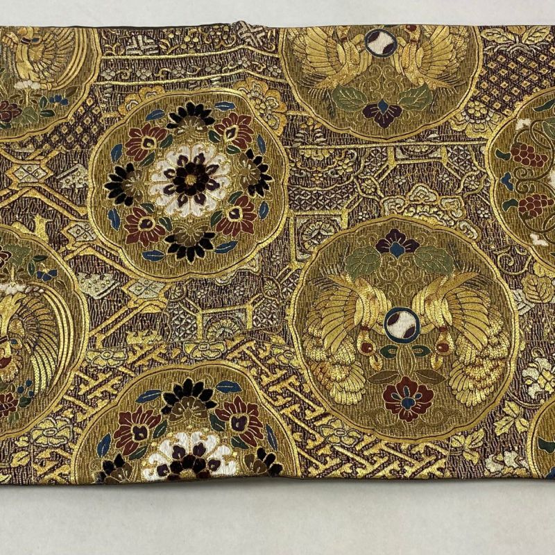 O0710 美品 逸品 粋 引き箔 スワトウ刺繍 蘇州刺繍 正絹 袋帯