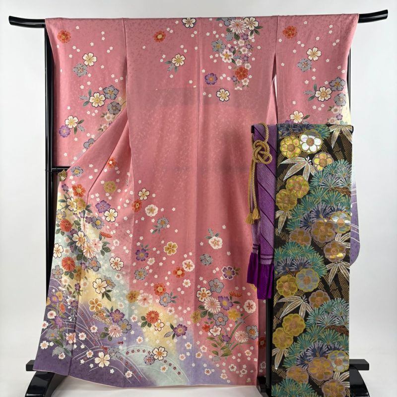 振袖 広衿 袷 金彩 裄長 ロング丈 裄67.5cm 丈162.5cm