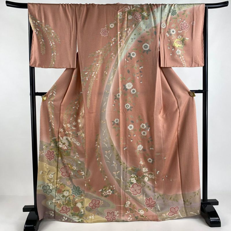 華やか訪問着 ピンク 裄丈69cm