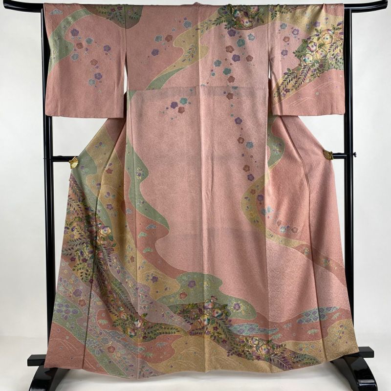 夏訪問着レンタル 夏訪問着Lサイズ 辻ヶ花 白グレー｜着物