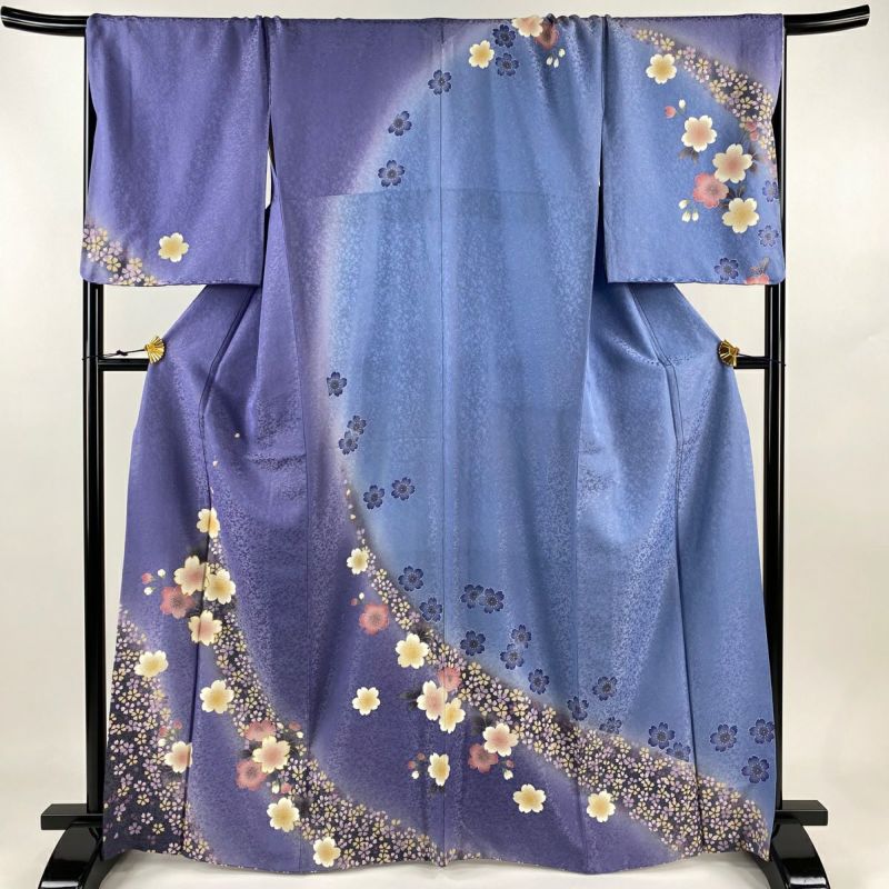 訪問着 身丈165cm 裄丈68.5cm L 袷 やまと 桜 桜の花びら 金通し