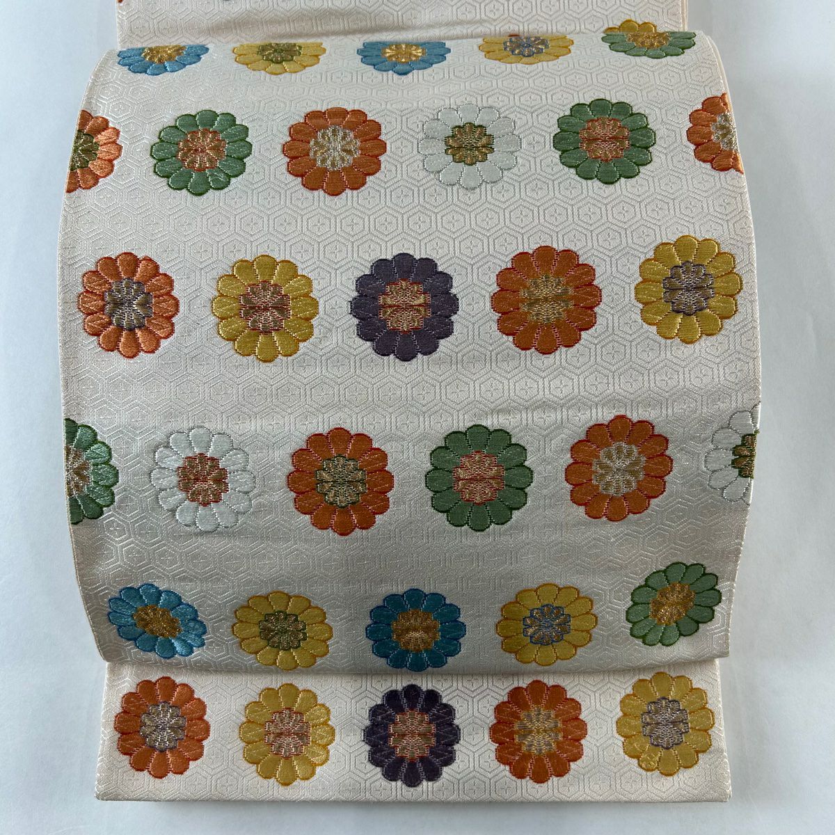 在庫一掃】 袋帯 美品 秀品 華文 芝 唐織 金銀糸 灰紫 六通 正絹