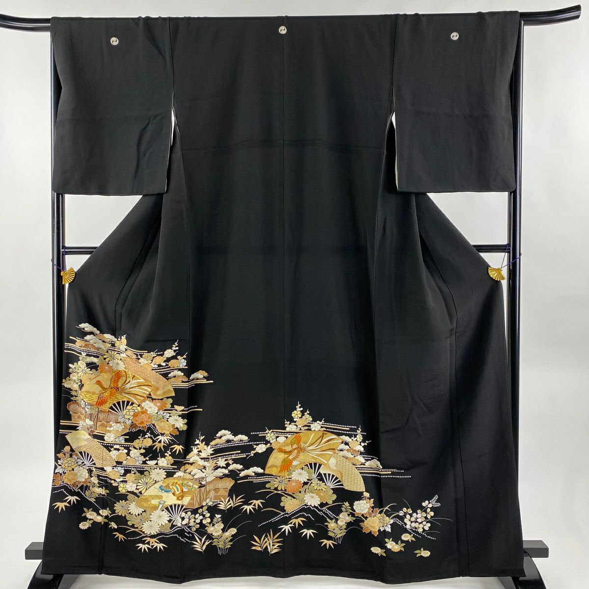 黒留袖【ta7189】礼装 婚礼 正絹【袷】落款入り【中古】大きいサイズ