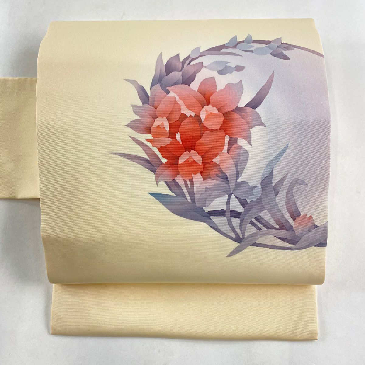 名古屋帯 美品 逸品 八寸名古屋帯 縞 薄黄 正絹|中古・古着 名古屋帯 美品 逸品 八寸名古屋帯 縞 薄黄 正絹|中古・古着