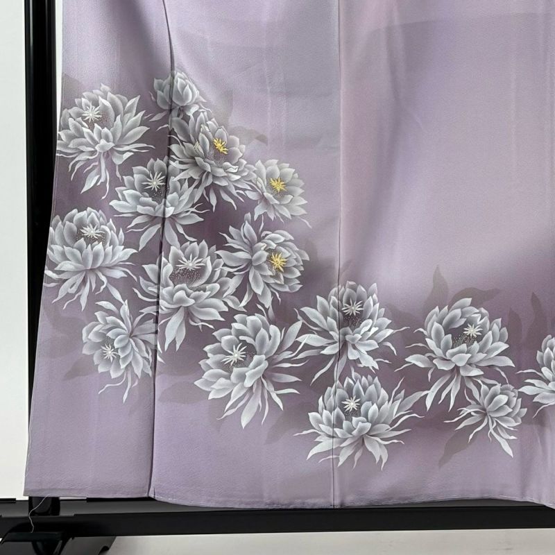 付下げ 身丈158cm 裄丈63cm S 袷 藤本隆士 落款あり 草花 螺鈿 金彩