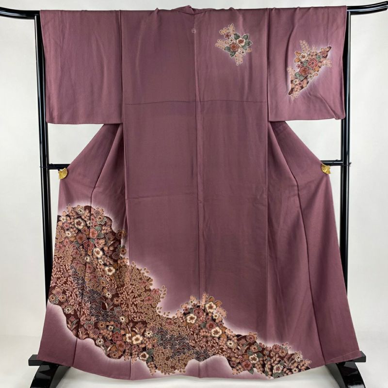 みゆ◯◯様 ⭐️深ボルドー 辻ヶ花 裄70cm 訪問着 美品